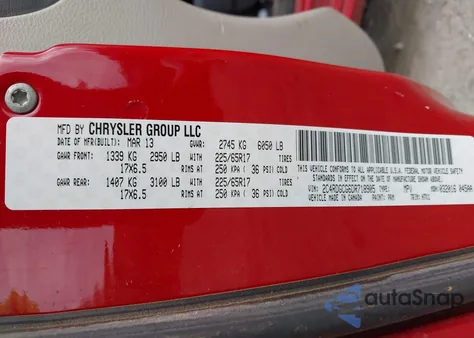 2013 Dodge Grand Caravan Sxt from USA, damaged, VIN 2C4RDGCG6DR718905